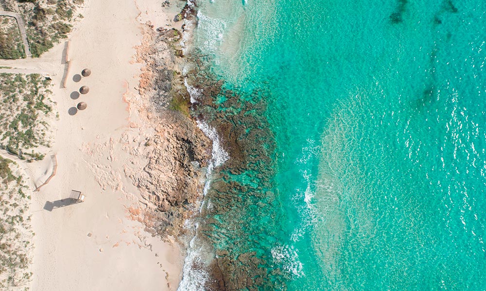 Playa Formentera vista aerea