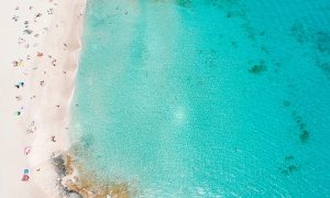 Formentera, vista aerea playa