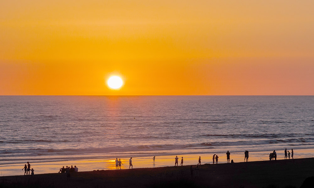 Playa de la Barrosa atardecer